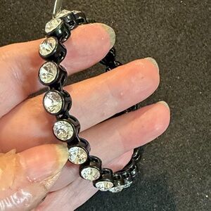 Chico's Black Bracelet with Clear Crystal Accents